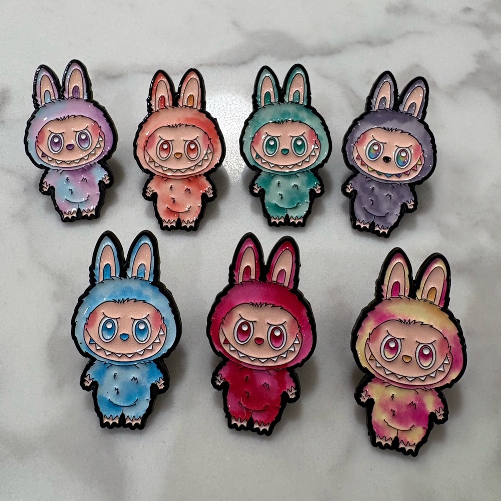 Labubu enamel pin set big into energy